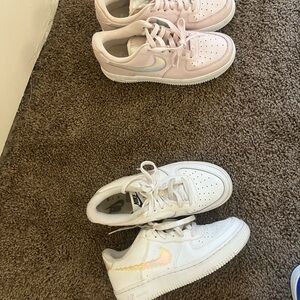 Nike Air Force One Pastel Pink and White Sneakers